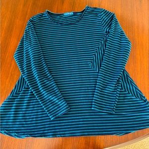 Cut Loose flared striped tunic top, size Large.